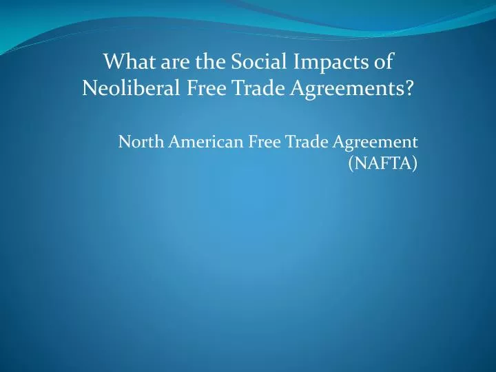 north american free trade agreement nafta
