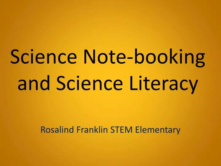 science note booking and science literacy