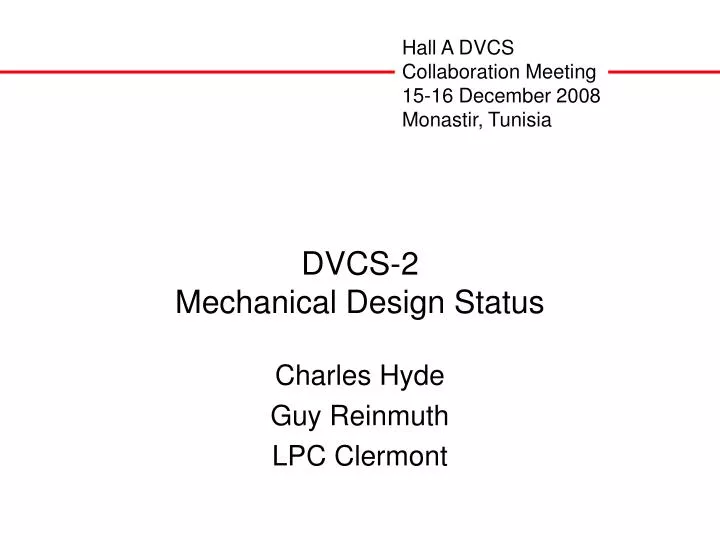 dvcs 2 mechanical design status