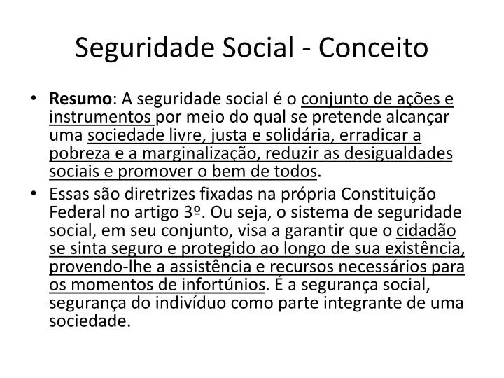 seguridade social conceito