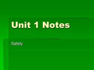 Unit 1 Notes