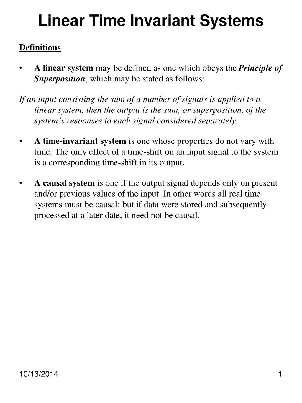 PPT - Linear Time Invariant Systems PowerPoint Presentation, free ...