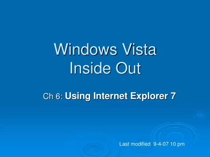 windows vista inside out