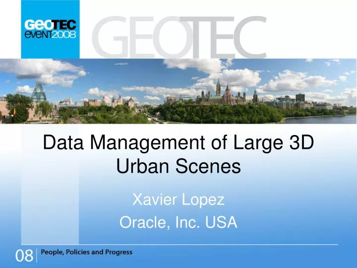data management of large 3d urban scenes