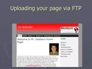 Uploading your page via FTP