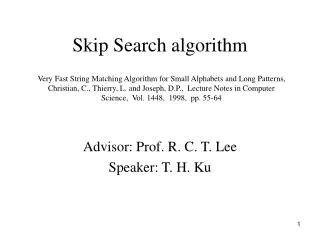 Skip Search algorithm