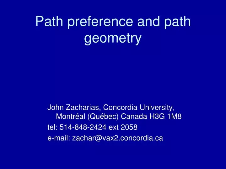 path preference and path geometry