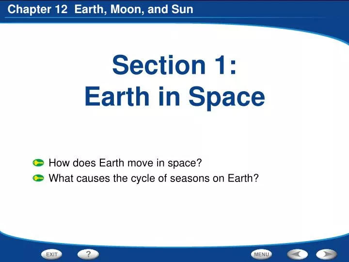 section 1 earth in space