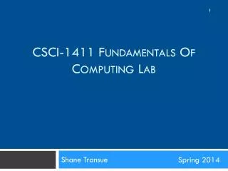 CSCI-1411 F undamentals o f C omputing L ab