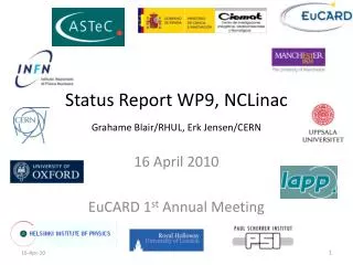 Status Report WP9 , NCLinac Grahame Blair/RHUL, Erk Jensen/CERN