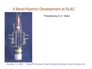 X-Band Klystron Development at SLAC