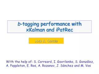 b -tagging performance with xKalman and iPatRec