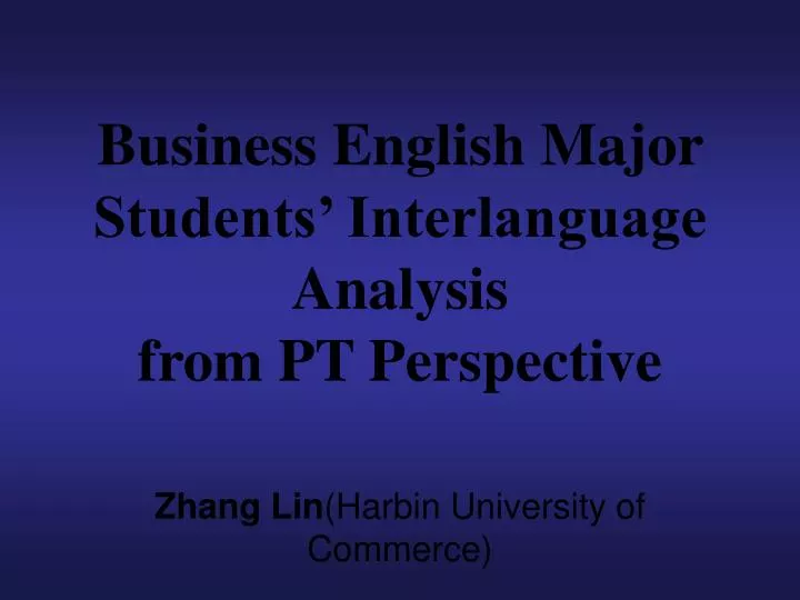 business english major students interlanguage analysis from pt perspective