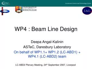 WP4 : Beam Line Design