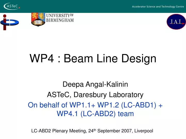 wp4 beam line design