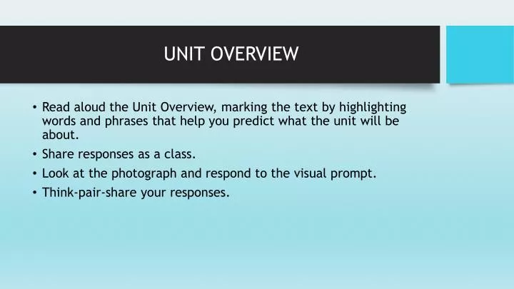 unit overview