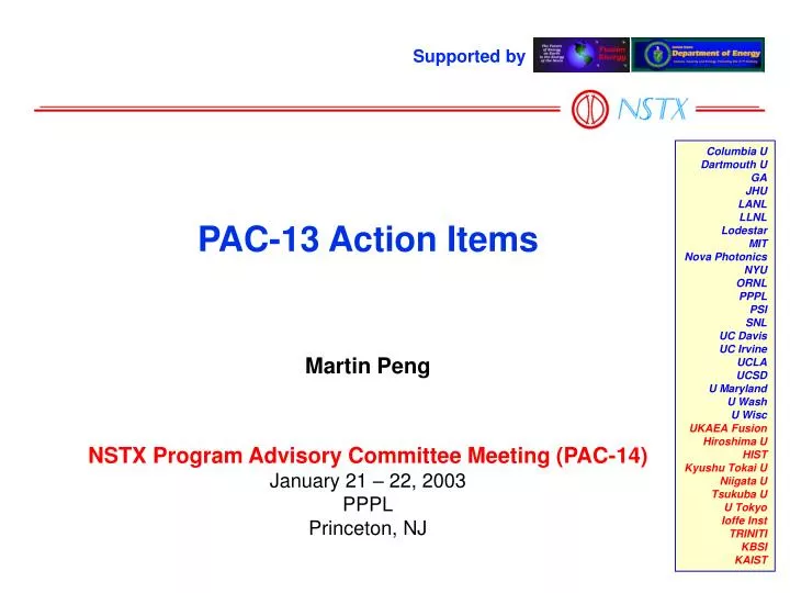 pac 13 action items