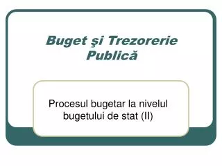 buget i trezorerie public