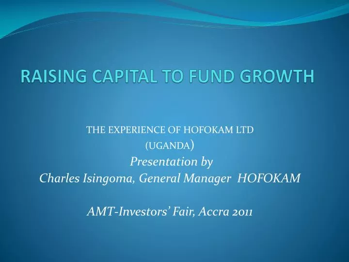 raising capital to fund growth