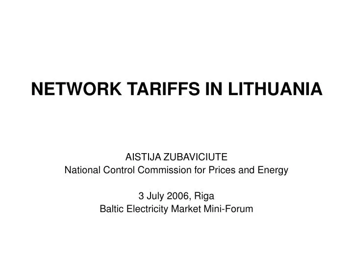 network tariffs in lithuania