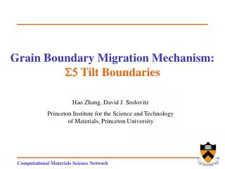 Grain Boundary Migration Mechanism: S5 Tilt Boundaries
