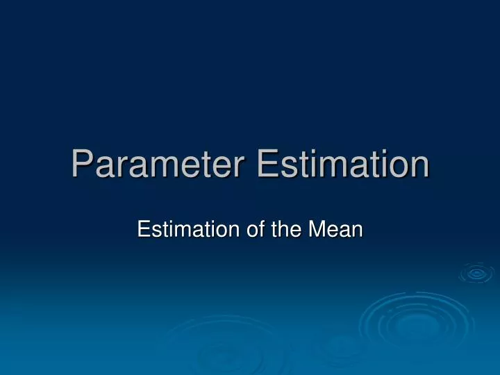 parameter estimation