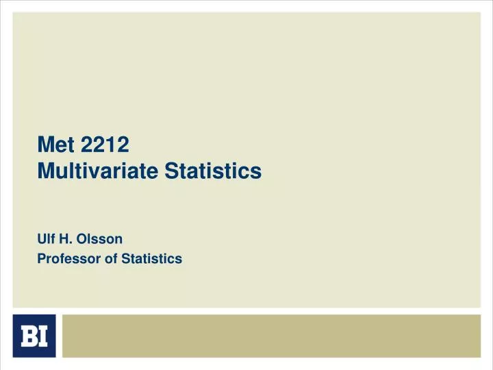 met 2212 multivariate statistics