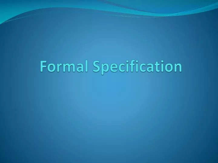 formal specification