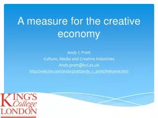 A measure for the creative economy