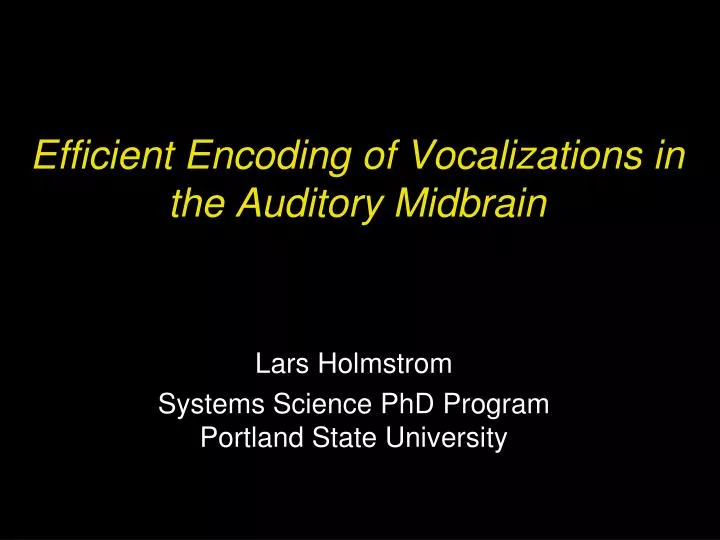 efficient encoding of vocalizations in the auditory midbrain