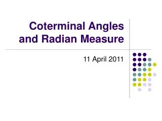 coterminal angles and radian measure