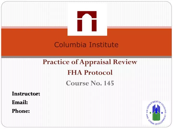 practice of appraisal review fha protocol course no 145