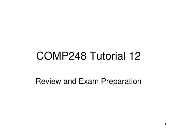 comp248 tutorial 12