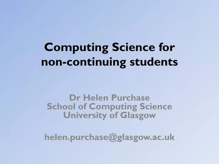 computing science for non continuing students