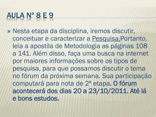 aula n 8 e 9