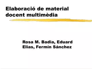 elaboraci de material docent multim dia