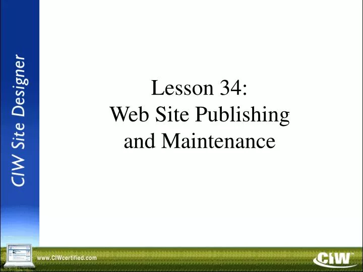 lesson 34 web site publishing and maintenance