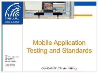 Mobile Application Testing and Standards