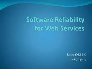 Software Reliability for Web Services