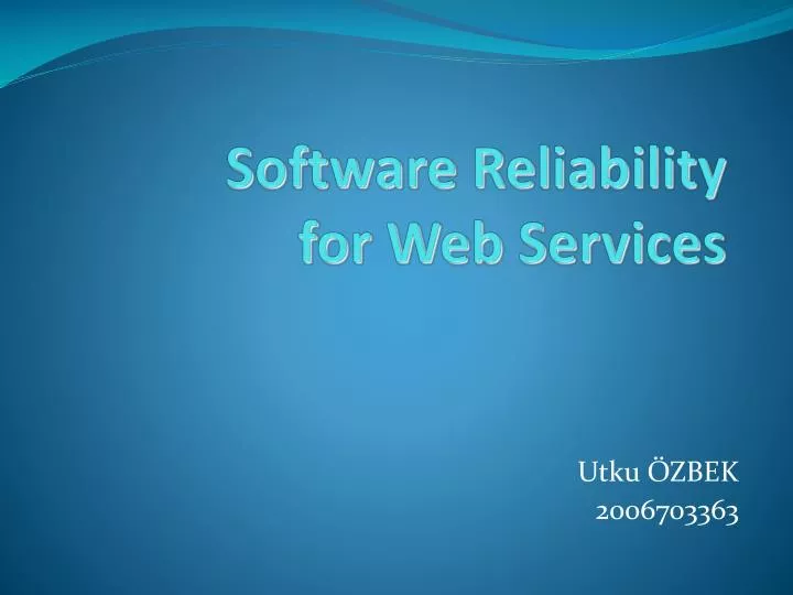 software reliability for web services