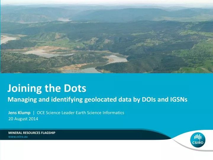 joining the dots managing and identifying geolocated data by dois and igsns