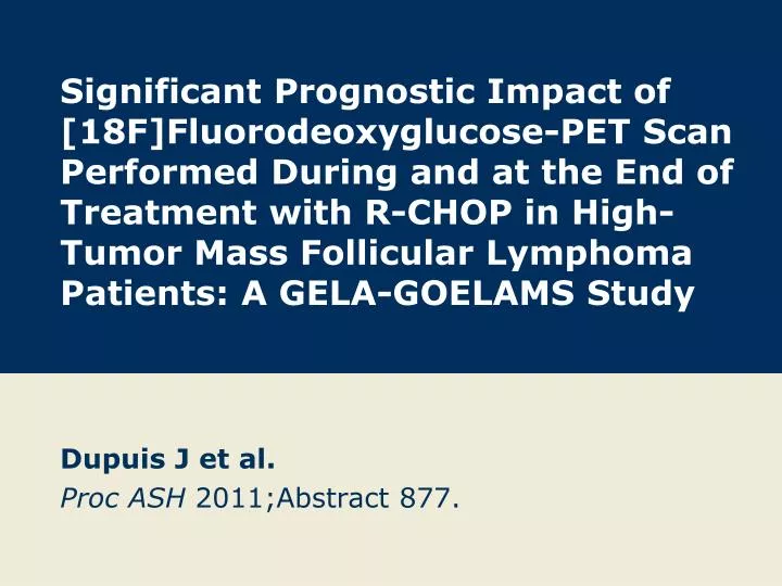 dupuis j et al proc ash 2011 abstract 877