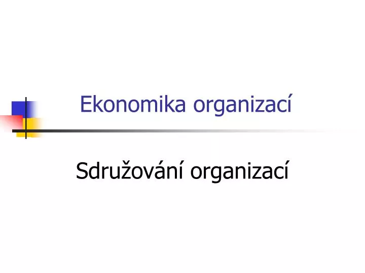 ekonomika organizac