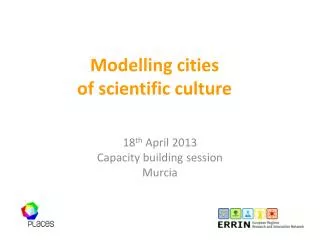 Modelling cities of scientific culture