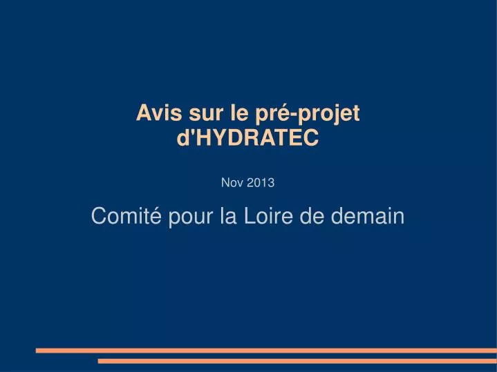 avis sur le pr projet d hydratec nov 2013 comit pour la loire de demain