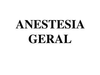 anestesia geral