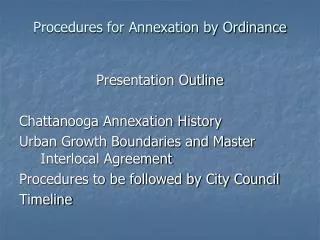 Procedures for Annexation by Ordinance