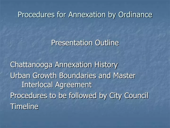 procedures for annexation by ordinance