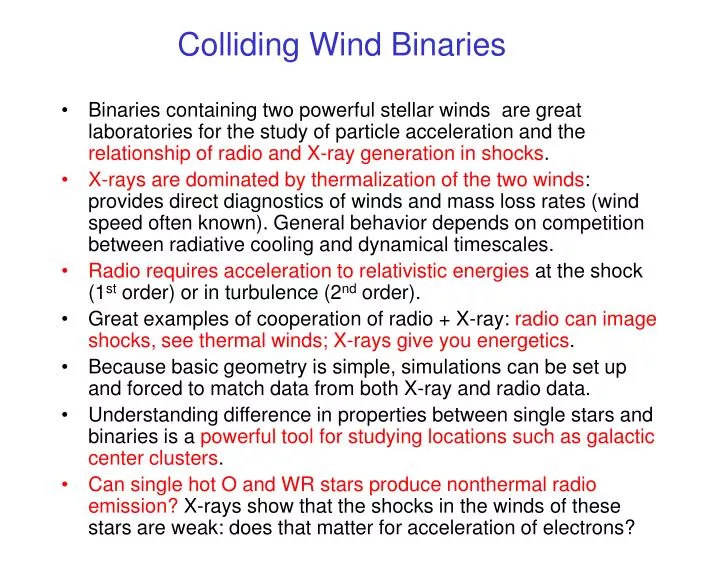 colliding wind binaries