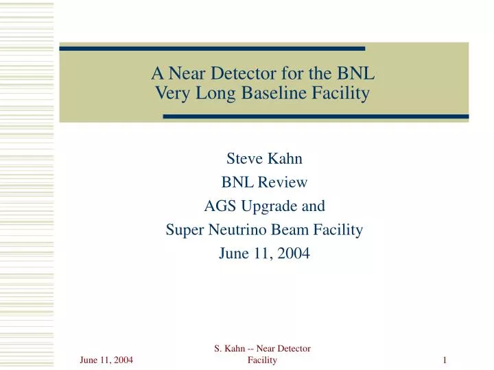 a near detector for the bnl very long baseline facility
